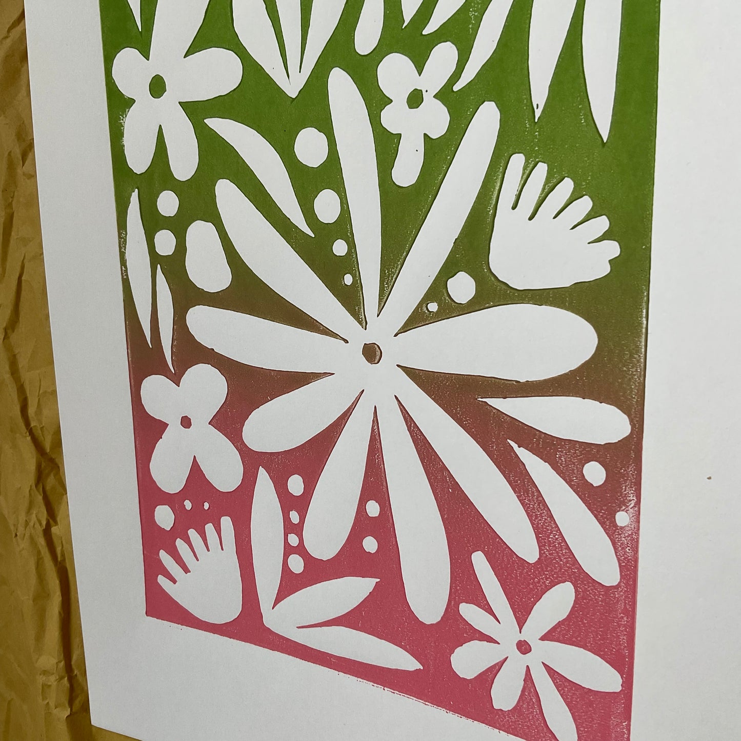 Flowers (groen-roos)